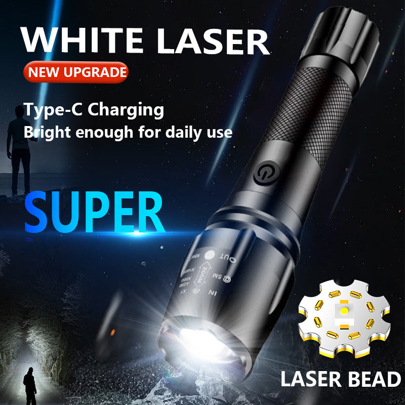 Cross-border new strong light rechargeable small flashlight household outdoor portable emergency rescue 18650 led flashlight