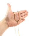 Geometric chic gold-tone blade chain necklace with letter pendant - stainless steel jewelry for women