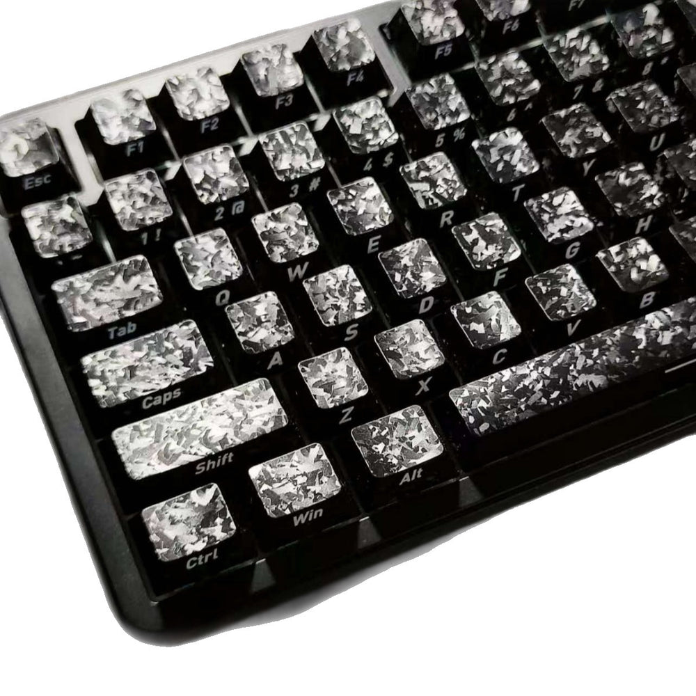 Carbon fiber side-engraved keycaps, 119 keys, compatible with wooting bee magnetic switch mechanical keyboards, pbt keycaps, universal fit