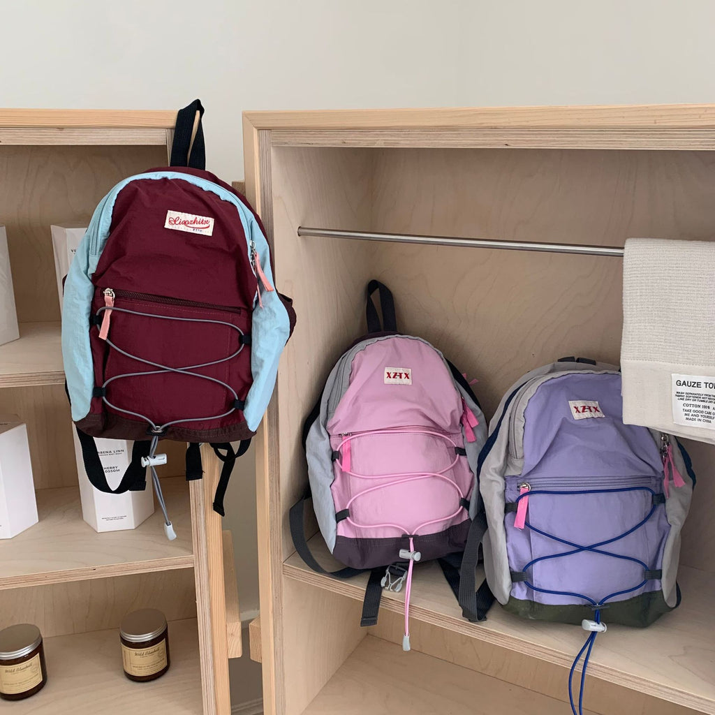 School bag university women's simple backpack nylon mountaineering bag small light cycling sports school bag travel bag