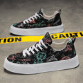 Men's spring 2026 new breathable canvas shoes - trendy, versatile, athletic & casual low-top sneakers with printed designs