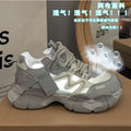 Chunky platform sneakers for women, spring/summer 2026 new collection, lace-up, versatile height increasing, mesh breathable athletic casual shoes