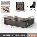 1.6m single cabinet boss table + boss chair + 1.6m file cabinet [two-color desktop model]