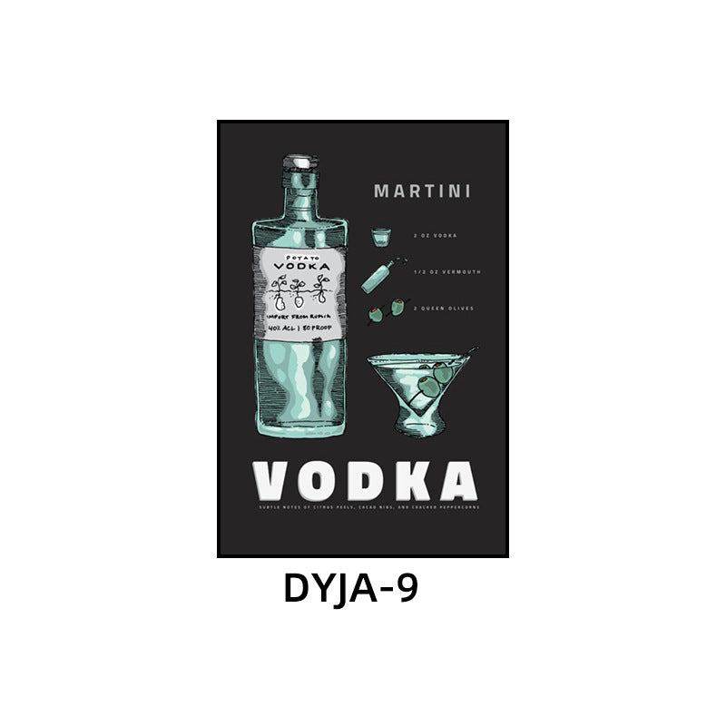 Bar background wall decorative painting American retro KTV box hanging painting industrial style nightclub foreign wine whiskey mural