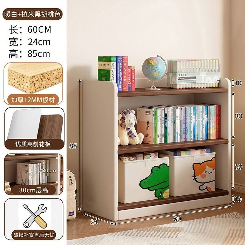 Wall-mounted freestanding bookcase & storage unit - kids' bookshelf, student home organizer, multi-tier storage cabinet