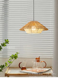 Handmade woven straw hat single-head pendant light - tea room, restaurant, b&b, retro rustic style - wholesale direct from manufacturer