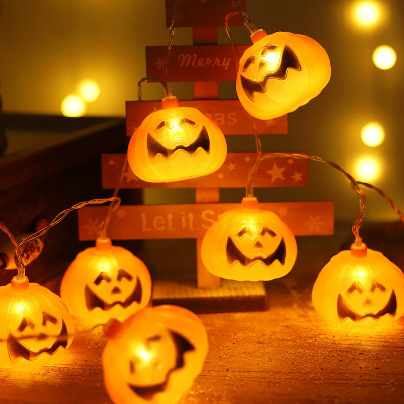 Cross-border wholesale Halloween led light string usb courtyard decoration pumpkin lamp indoor festive atmosphere string light battery box
