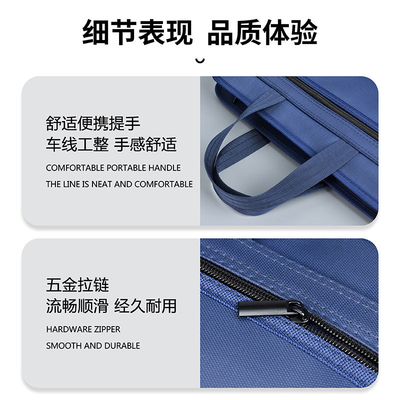 Waterproof business document briefcase canvas portfolio handbag conference printable information bag large capacity