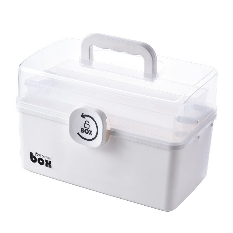 Household medical box Multi-layer portable large-capacity medical emergency standing medicine small medicine box Household medicine storage box