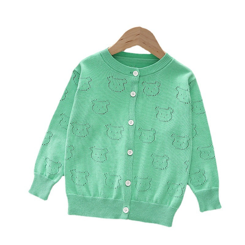 children's cardigan summer thin air conditioning shirt knittingoutwear boys girls outer shawl sunscreen tops