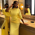 Fashion styleexport women's backless sexy pleated loose hip skirt one-line collar strap slit long dress trendy