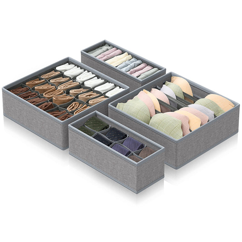 Drawer Storage Separation Underwear Panty Storage Box Grid Storage Box Socks Bras Clothes Storage Classification Fabric