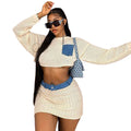 European and american cross-border women's fashion:  hot girl style sexy dress set - new spliced sheer mesh two-piece outfit