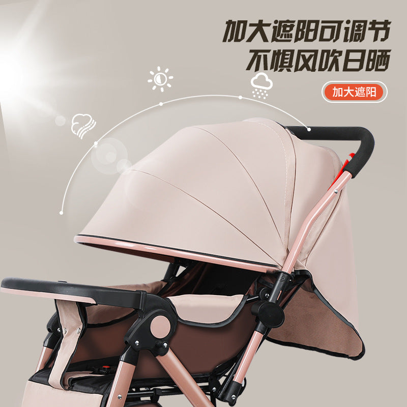 Two-way baby stroller, convertible from upright to reclining, foldable, lightweight, high-view stroller, suitable for ages 0-3 years. dropshipping available
