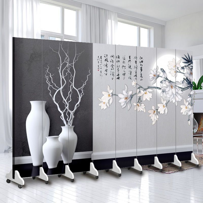 Cream style screen partition simple modern living room entrance folding mobile blocking bedroom simple folding screen
