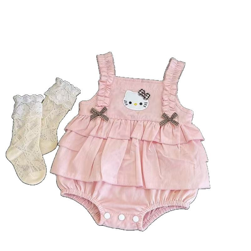 Newborn baby triangle romper - princess style - baby girl's camisole bodysuit - lightweight one-piece outfit for summer