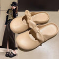 New summer closed-toe slippers for women, stylish soft-soled lazy slides, non-slip sandals, indoor home shoes - wholesale