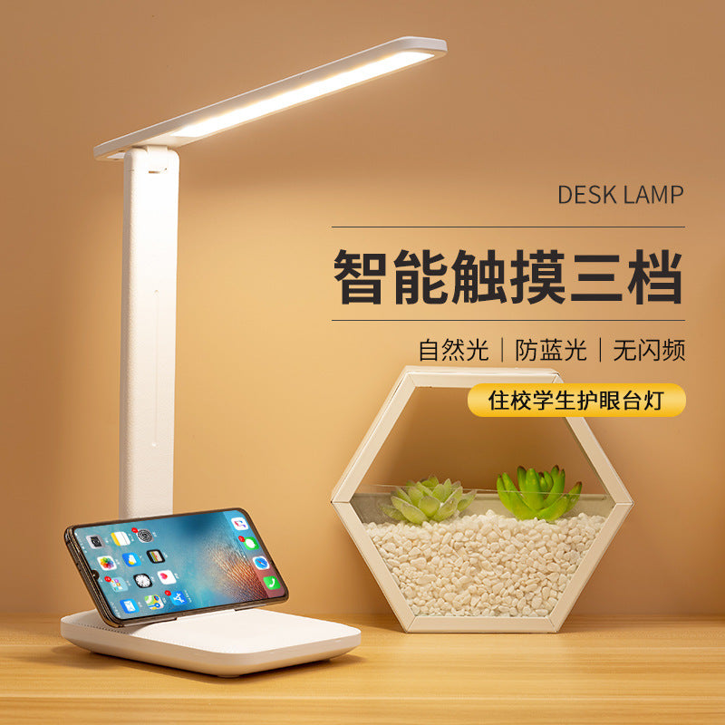 Eye-care desk lamp - touch dimming, color temperature adjustment, rechargeable study lamp for students, dorms, kids' bedrooms, and bedside use