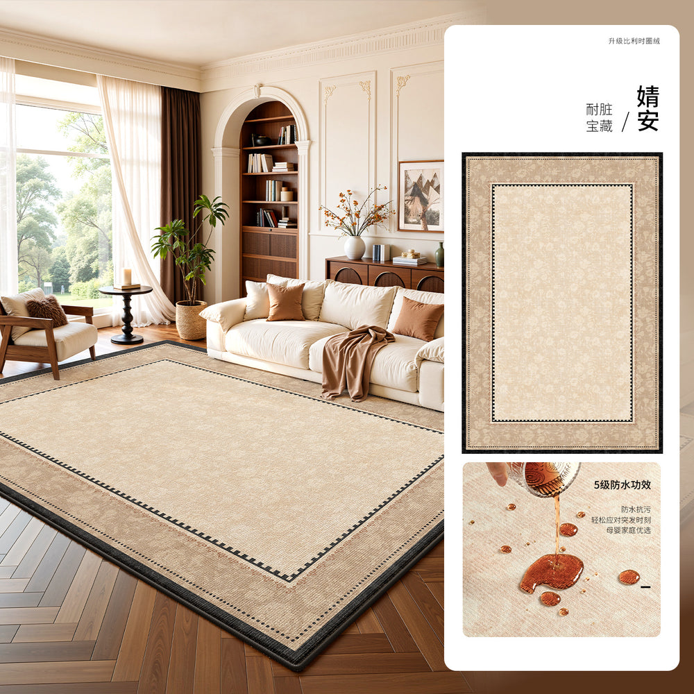 Carpet living room 2026 new retro medieval style no-wash, wipeable, waterproof and anti-fouling, maintenance-free bedroom coffee table floor mat