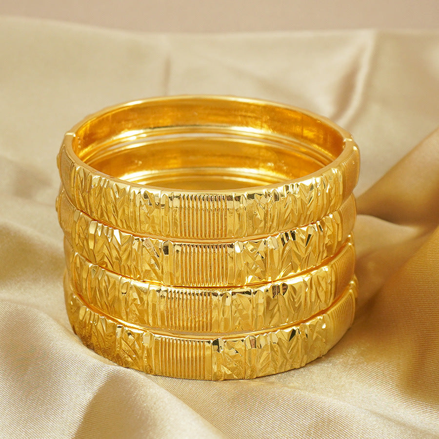Wholesale middle eastern filigree copper bangle bracelet for women, dubai round bridal wedding bangle, ethiopian jewelry