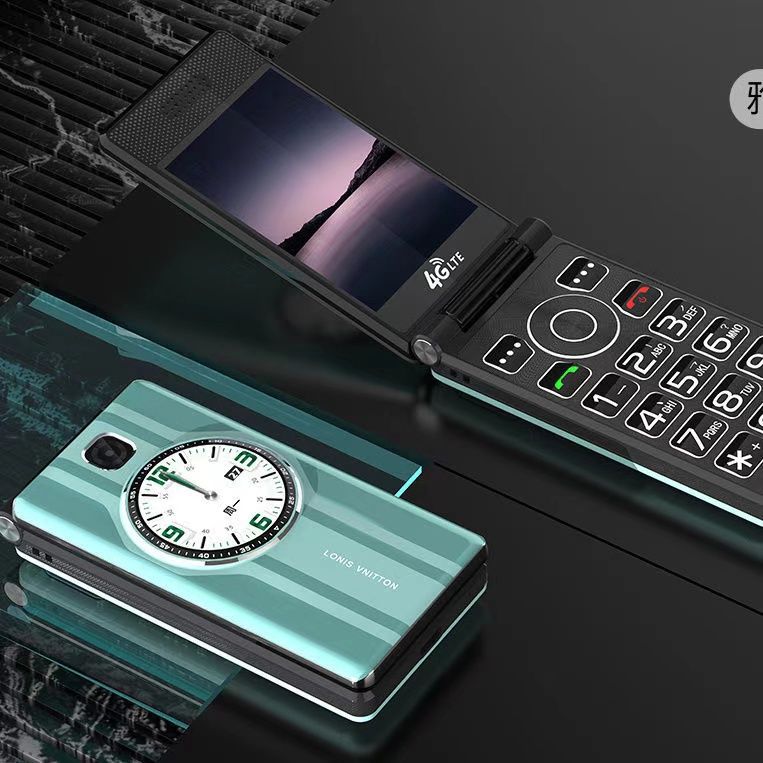 Dual-screen flip phone for seniors, long battery life, loud ringer, large buttons, no camera, compatible with china mobile, china unicom, china telecom, and china broadcasting network