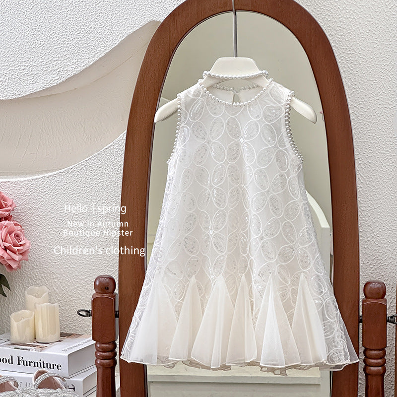 Girls' dress:  summer new arrival - stylish mermaid dress, children's qianjin cheongsam, mesh skirt, birthday party dress