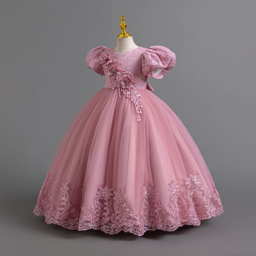 Ready-to-ship new girls' evening gown lace sequin princess dress piano performance dress children's dress