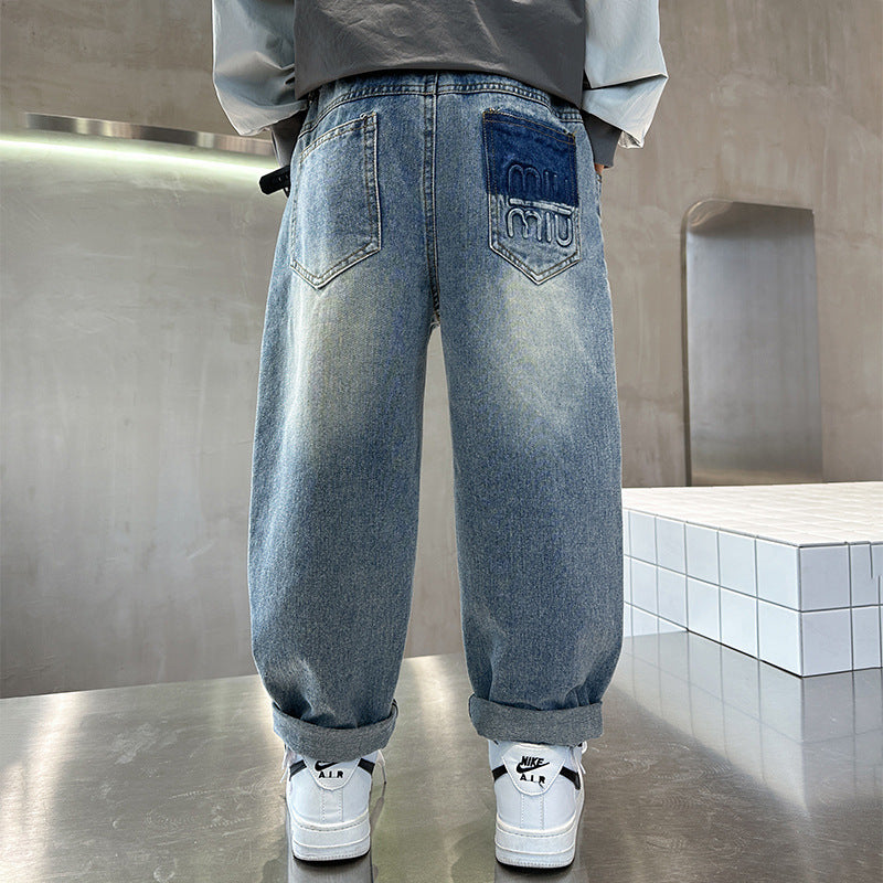 Boys' pants - spring/autumn collection  - new spring styles - big & tall sizes - dad jeans - boys' spring harem jeans - kids' denim pants