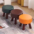 Solid wood low stool thickened stool coffee table stool soft shoe changing stool kids living room adults can sit on four-legged stool