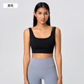 New shockproof, push-up, cutout back yoga bra - barely there, skin-friendly, semi-fixed cup sports bra for women - d25071