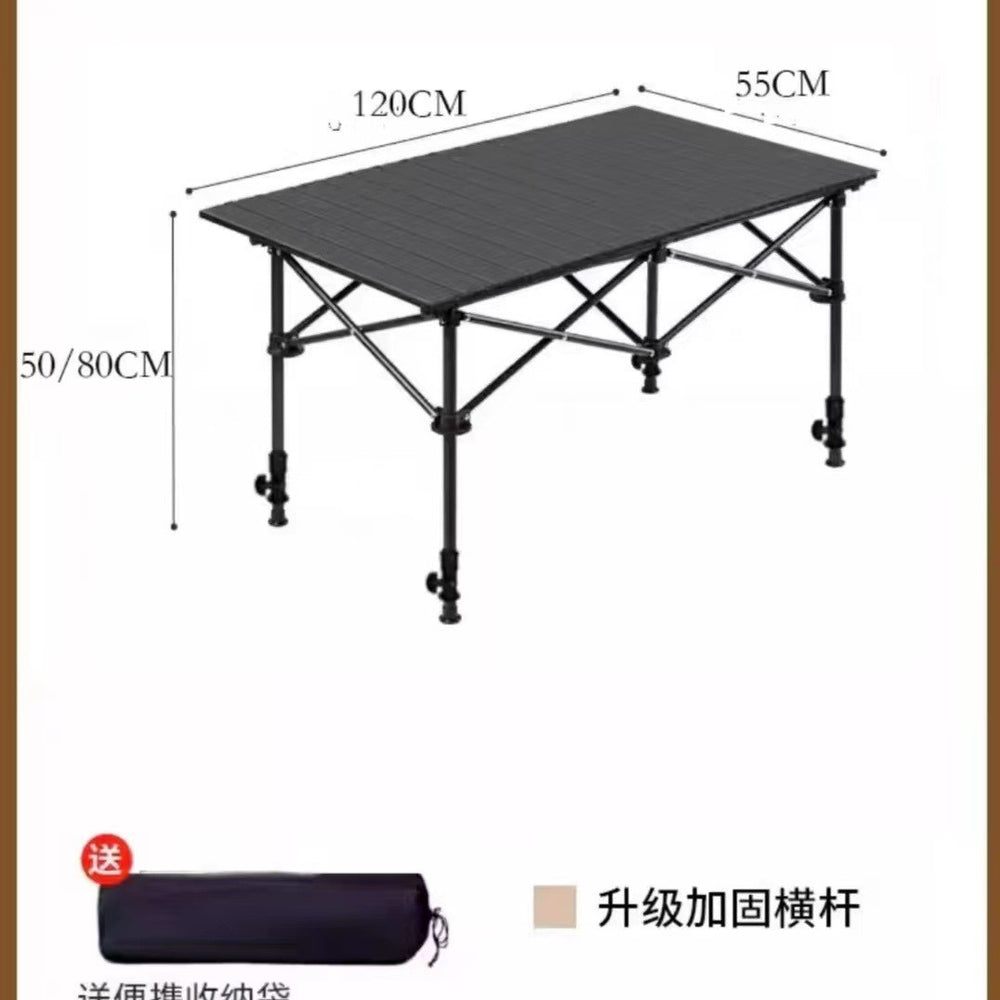Outdoor table and chair set - foldable & portable picnic table - aluminum alloy roll-up table - camping table set - picnic supplies & gear