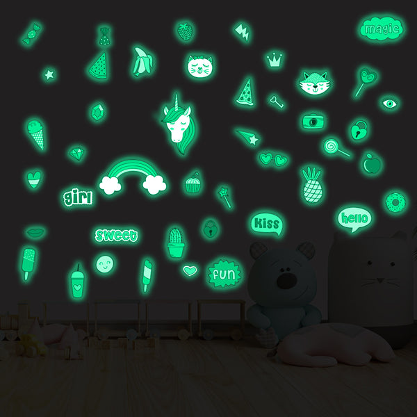 HP-YG012  cartoon sticker fluorescent sticker children's room decoration luminous wall sticker bedroom self-adhesive sticker