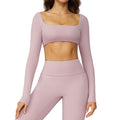 European and american sexy nude feel long sleeve yoga top outdoor running sports t-shirt quick-dry compression fitness shirt 8232