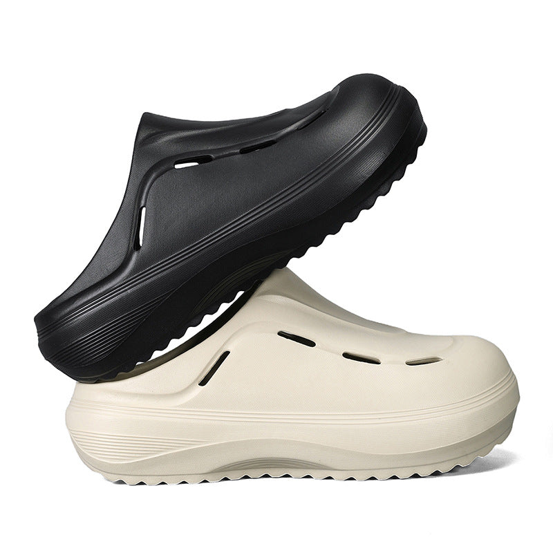 Foreign trade baotou drag men's summer EVA lazy outdoor hole shoes outside wear breathable comfortable and light camping cool slippers