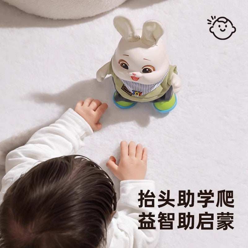 Baby educational early learning electric singing and dancing lucky rabbit dress-up cute bunny musical infant head control training toy