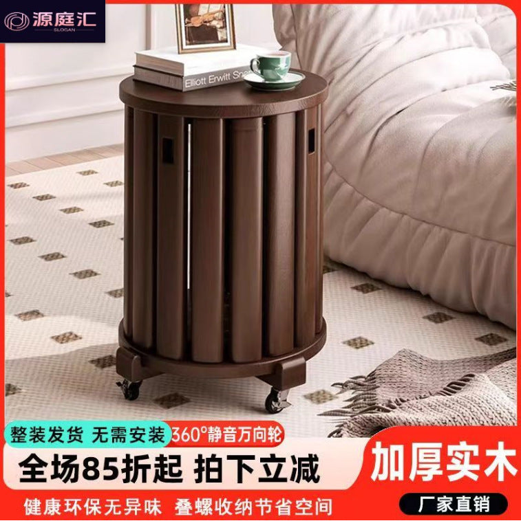 Coffee table stool solid wood dining table stool dining chair sofa for home living room small stool stackable foldable stool four-in-one stool