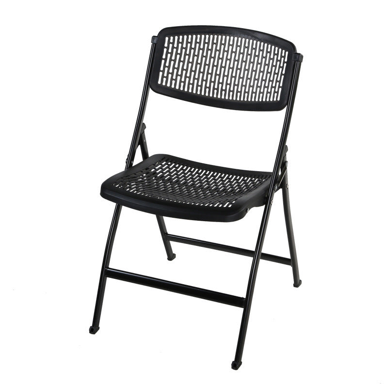 Business office plastic folding chair, exhibition rental hollow backrest foldable computer chair training chair, wholesale