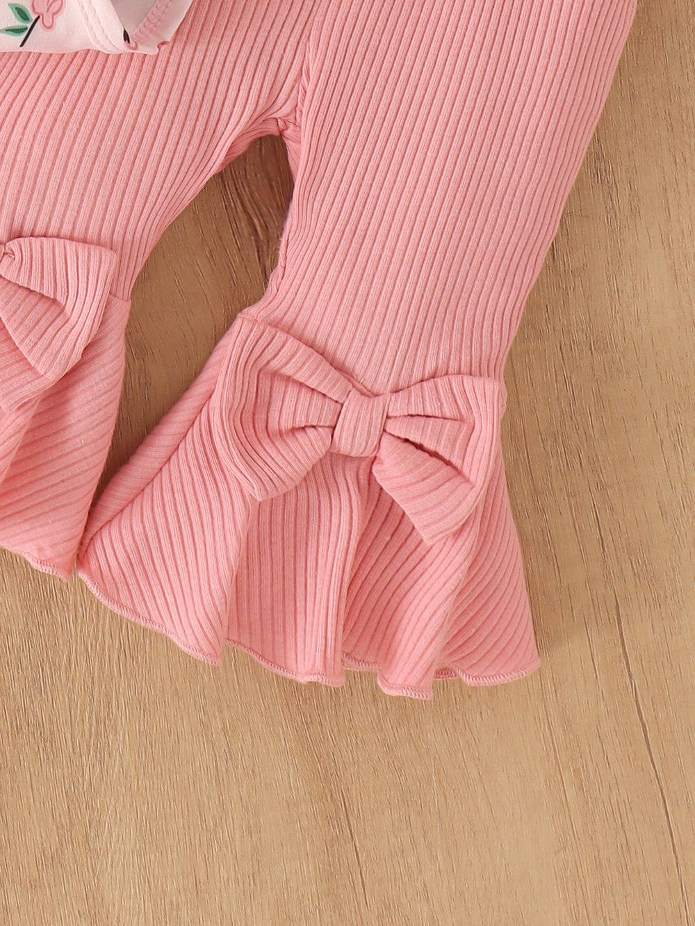 Baby clothing kids set children outfit pink short-sleeved khaki + pink long
