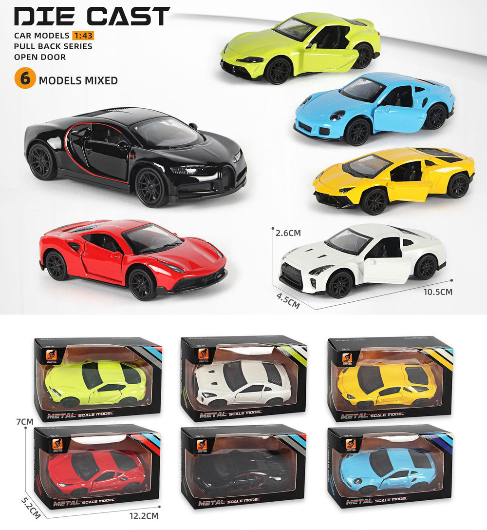 alloy toy car 1:43 model artificial car boy gift sports car ornaments can open the door toy car