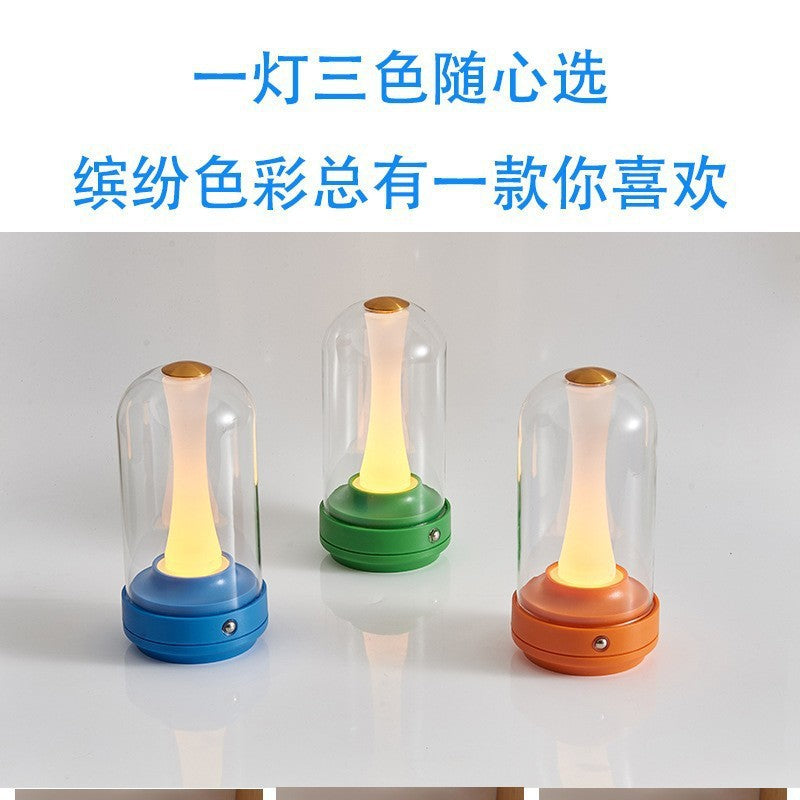 creative small waist led atmosphere bedroom bedside light luxury high-end night light bar desktop charging lamp