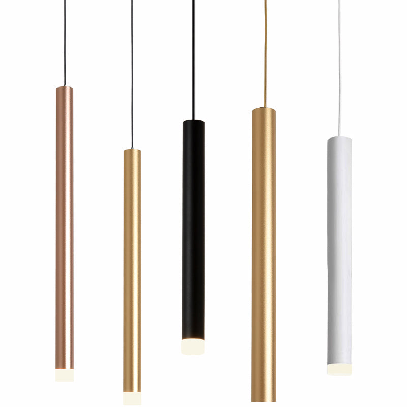 West Asia lighting bar long tube chandelier led cylindrical decorative single head spotlight dining room light living room chandelier spotlight