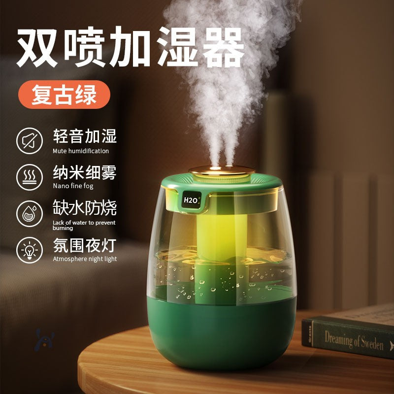 large capacity transparent humidifier with digital display, night light, quiet operation, hydration, gift for office, pregnant women, and baby bedroom