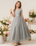 Amazon custom girls' long formal dress - host, runway, performance, kids' party, banquet, evening gown - new european and american style