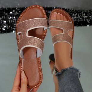 summer new arrival: plus-size women's flat slippers for cross-border e-commerce. available in sizes 36-43. wholesale options available. dropshipping to  and