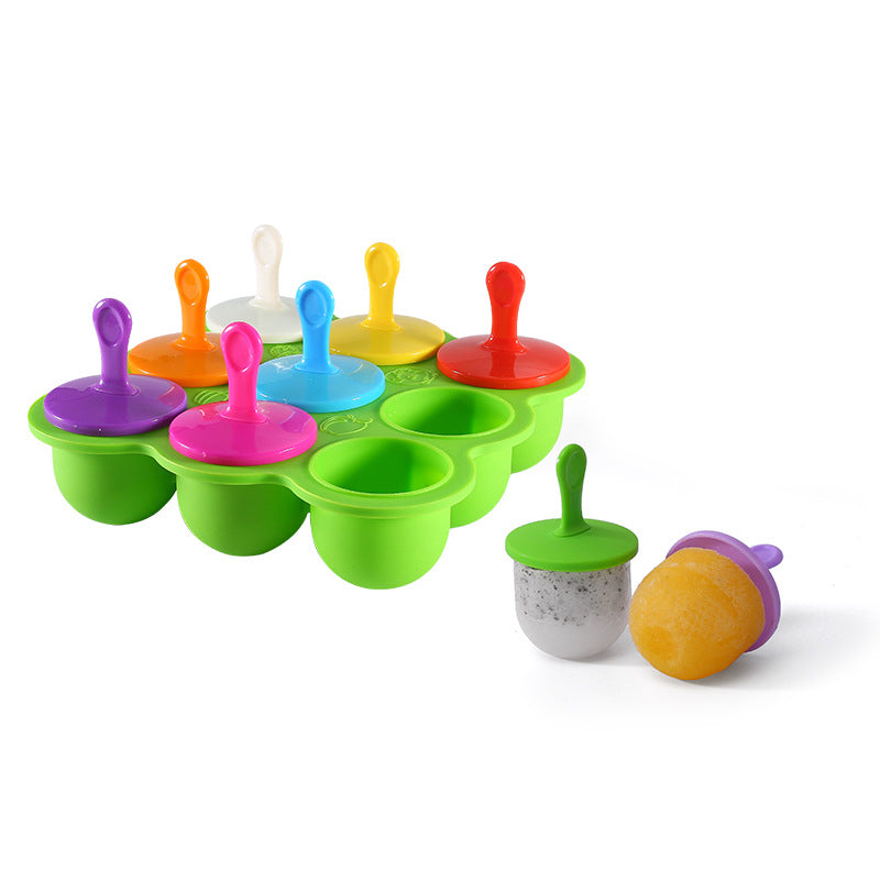 Ice cube mold ice making mold round ice grids silicone nine-hole popsicle mold ice ball mold ice making box silicone ice grids