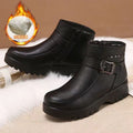 Winter slip-on fleece-lined cotton shoes heattech ladieswear shoes non-slipthickened cotton shoes for middle-aged and elderly people flatsnon-slip granny shoes