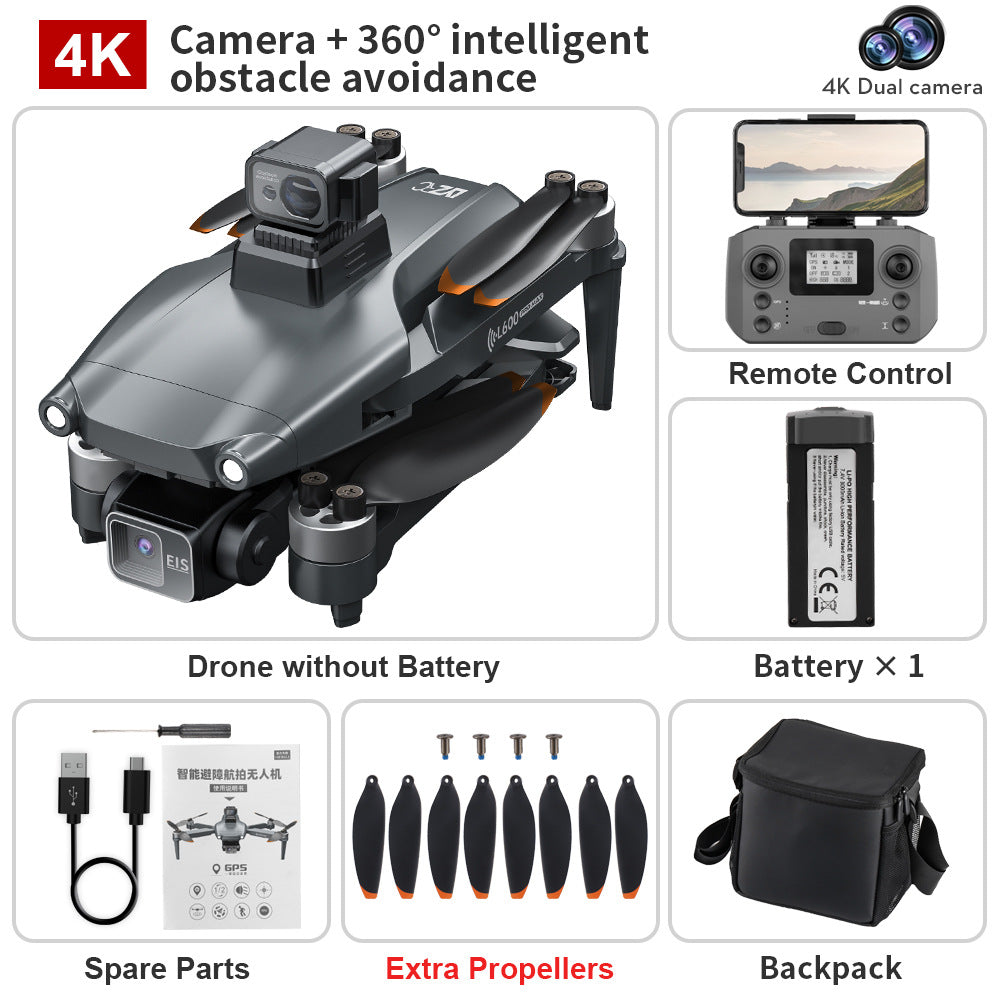 L600 drone gps return-to-home three-axis gimbal hd aerial photography quadcopter obstacle avoidance brushless remote control aircraft
