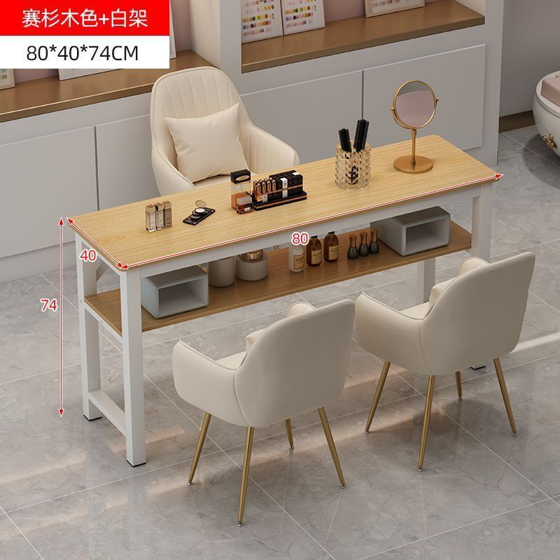 Nail art table nail art table and chair suit light luxury internet celebrity economical single japanese style imitation marble double single table