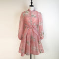 Export palace style spring dress for women new arrival nail diamond button waist printing long sleevesdress + suspender skirt