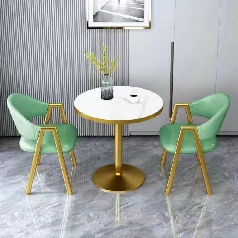 Scandinavian style small round table negotiation table and chair combination balcony for home sales office milk tea shop reception and reception casualcasual